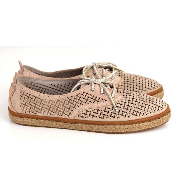 Cole Haan PERFORATED BEIGE GENUINE SUEDE LACE UP SNEAKERS COMFORT SHOES Size 7 - Picture 6 of 12